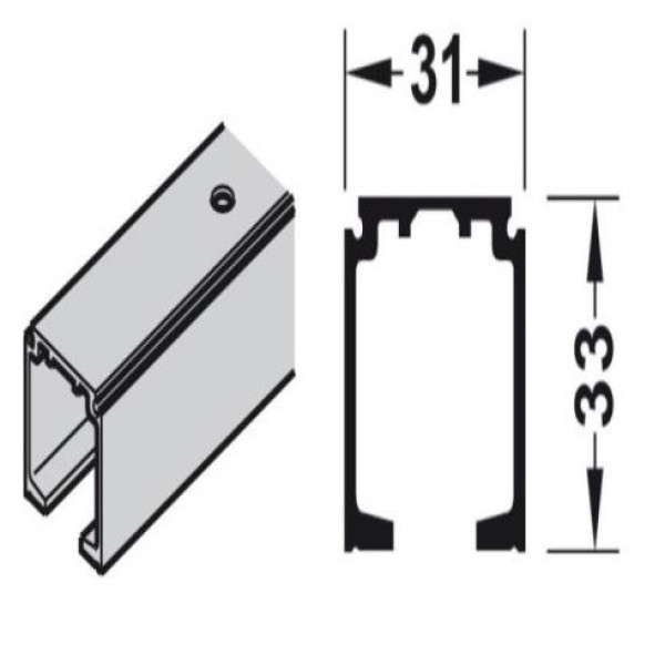 ΟΔΗΓΟΣ ΑΛΟΥΜΙΝΙΟΥ ΣΥΡΩΜΕΝΗΣ ΠΟΡΤΑΣ 3Μ