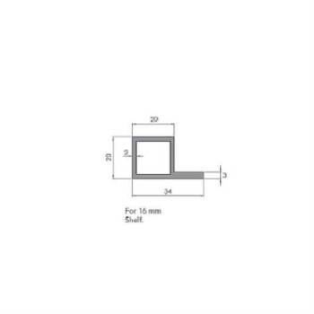 ΠΡΟΦΙΛ ΑΛΟΥΜΙΝΙΟΥ QUBIC 20*20 ΓΙΑ ΡΑΦΙ ΜΑΥΡΟ ΜΑΤ