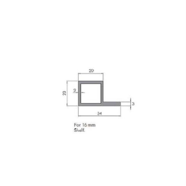ΠΡΟΦΙΛ ΑΛΟΥΜΙΝΙΟΥ QUBIC 20*20 ΓΙΑ ΡΑΦΙ ΜΑΥΡΟ ΜΑΤ